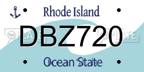 DBZ720 Rhode Island License Plate
