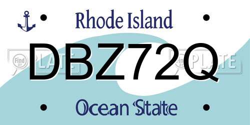 DBZ72Q Rhode Island License Plate