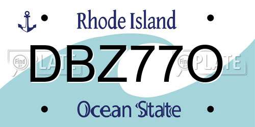 DBZ77O Rhode Island License Plate
