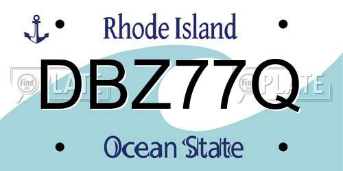 DBZ77Q Rhode Island License Plate