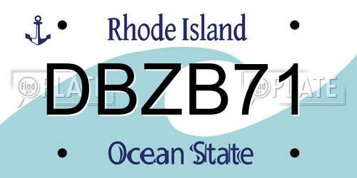 DBZB71 Rhode Island License Plate