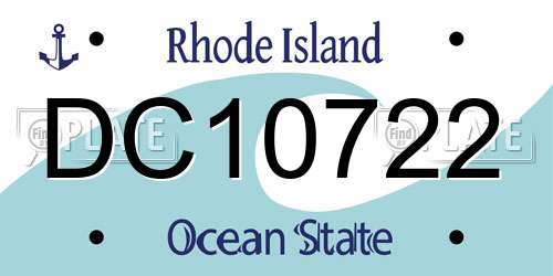DC10722 Rhode Island License Plate