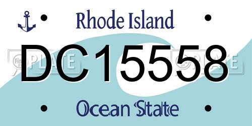 DC15558 Rhode Island License Plate