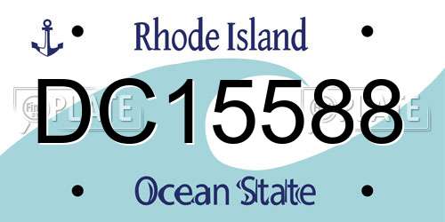 DC15588 Rhode Island License Plate