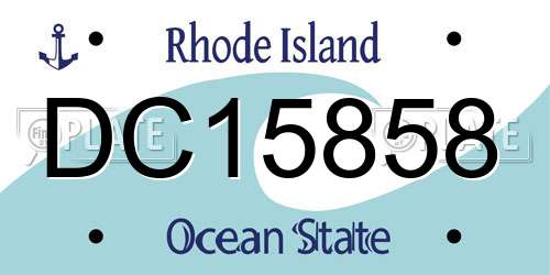DC15858 Rhode Island License Plate