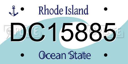 DC15885 Rhode Island License Plate