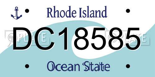 DC18585 Rhode Island License Plate