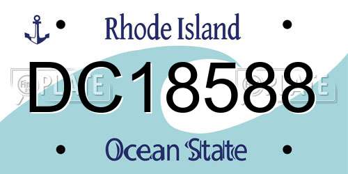 DC18588 Rhode Island License Plate