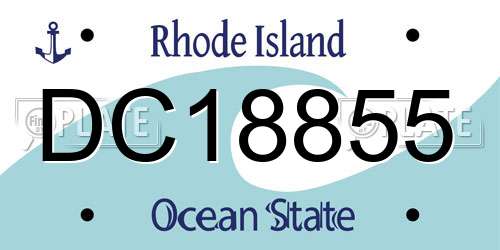 DC18855 Rhode Island License Plate