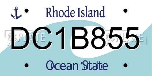 DC1B855 Rhode Island License Plate