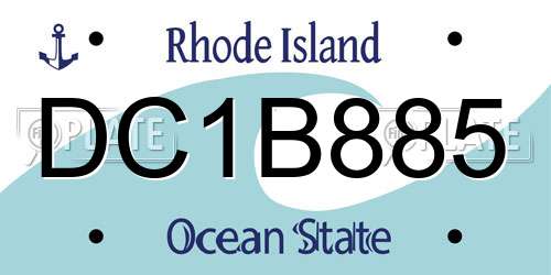 DC1B885 Rhode Island License Plate
