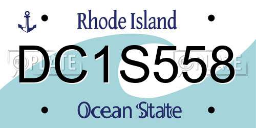 DC1S558 Rhode Island License Plate