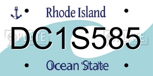 DC1S585 Rhode Island License Plate