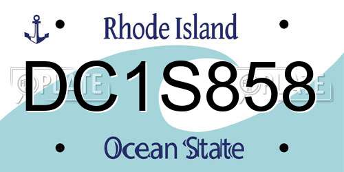 DC1S858 Rhode Island License Plate