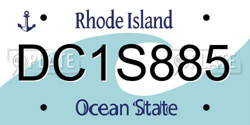DC1S885 Rhode Island License Plate