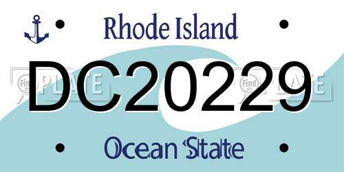 DC20229 Rhode Island License Plate