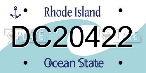 DC20422 Rhode Island License Plate