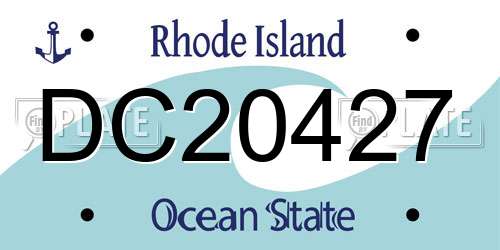 DC20427 Rhode Island License Plate