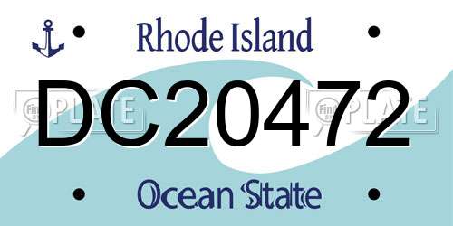 DC20472 Rhode Island License Plate