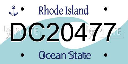 DC20477 Rhode Island License Plate