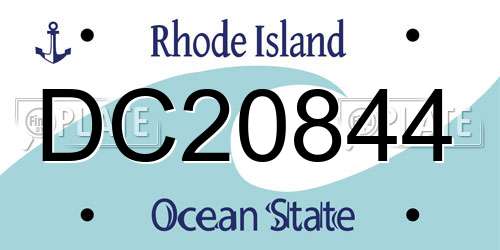 DC20844 Rhode Island License Plate