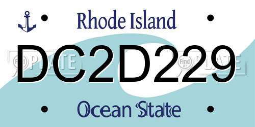 DC2D229 Rhode Island License Plate