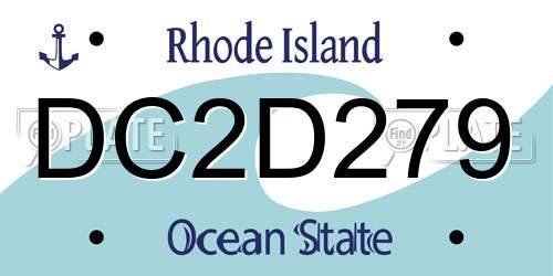 DC2D279 Rhode Island License Plate
