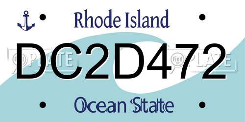 DC2D472 Rhode Island License Plate
