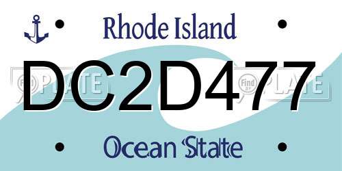 DC2D477 Rhode Island License Plate