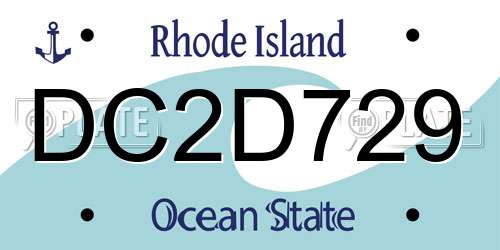 DC2D729 Rhode Island License Plate
