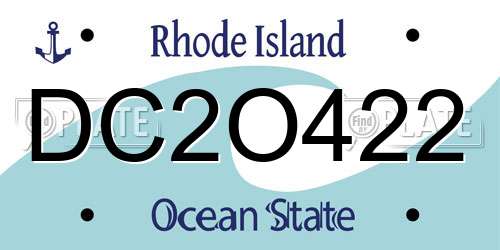 DC2O422 Rhode Island License Plate