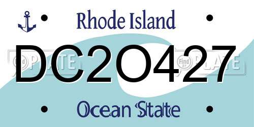 DC2O427 Rhode Island License Plate