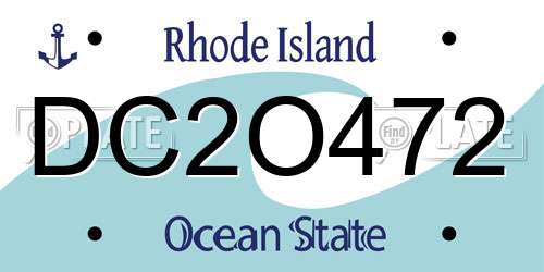 DC2O472 Rhode Island License Plate