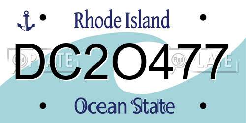 DC2O477 Rhode Island License Plate