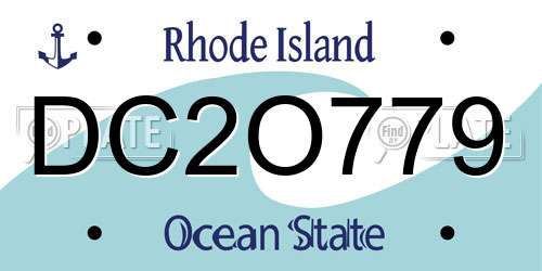 DC2O779 Rhode Island License Plate