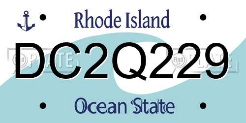 DC2Q229 Rhode Island License Plate