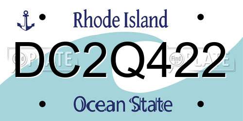 DC2Q422 Rhode Island License Plate