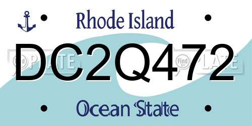 DC2Q472 Rhode Island License Plate