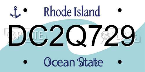 DC2Q729 Rhode Island License Plate