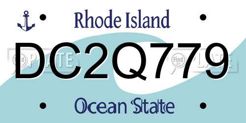 DC2Q779 Rhode Island License Plate