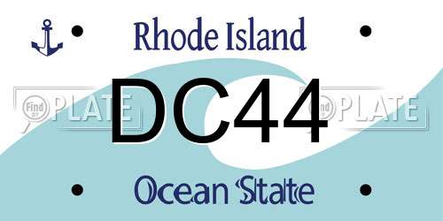 DC44 Rhode Island License Plate
