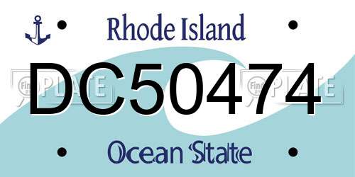 DC50474 Rhode Island License Plate