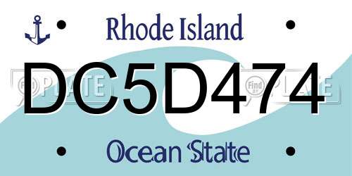 DC5D474 Rhode Island License Plate
