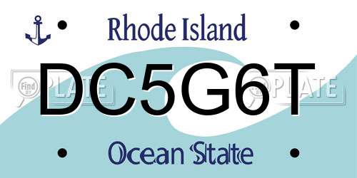 DC5G6T Rhode Island License Plate