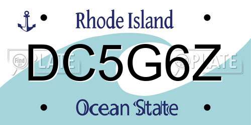 DC5G6Z Rhode Island License Plate