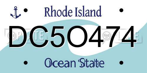 DC5O474 Rhode Island License Plate