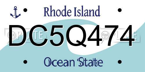 DC5Q474 Rhode Island License Plate