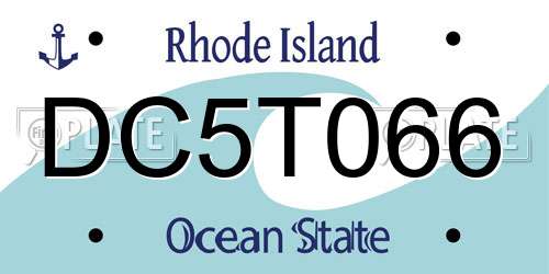 DC5T066 Rhode Island License Plate