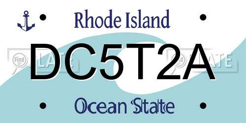 DC5T2A Rhode Island License Plate