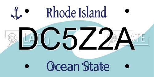 DC5Z2A Rhode Island License Plate